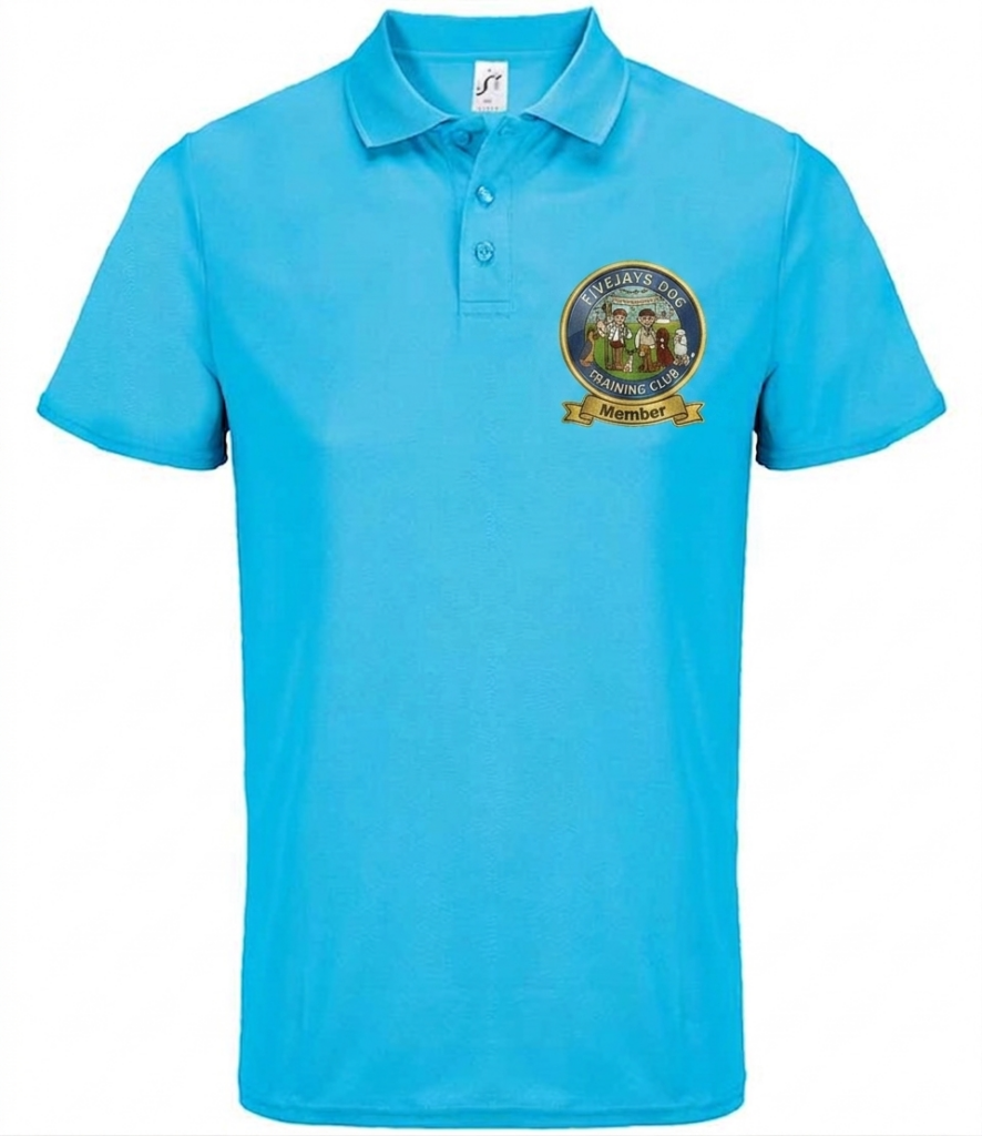FiveJays Dog Training Club Members Polo Shirt (Aqua) - Unisex