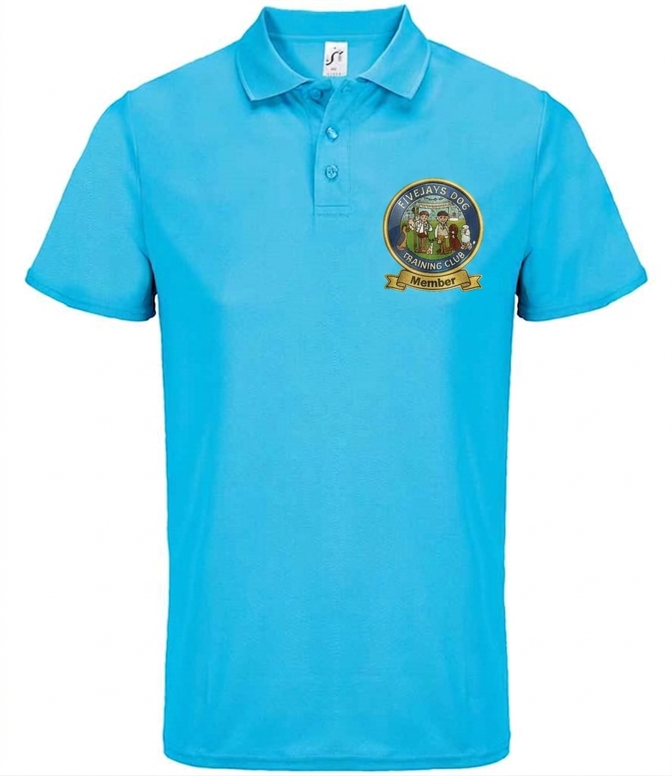 FiveJays Dog Training Club Members Polo Shirt (Aqua) - Unisex