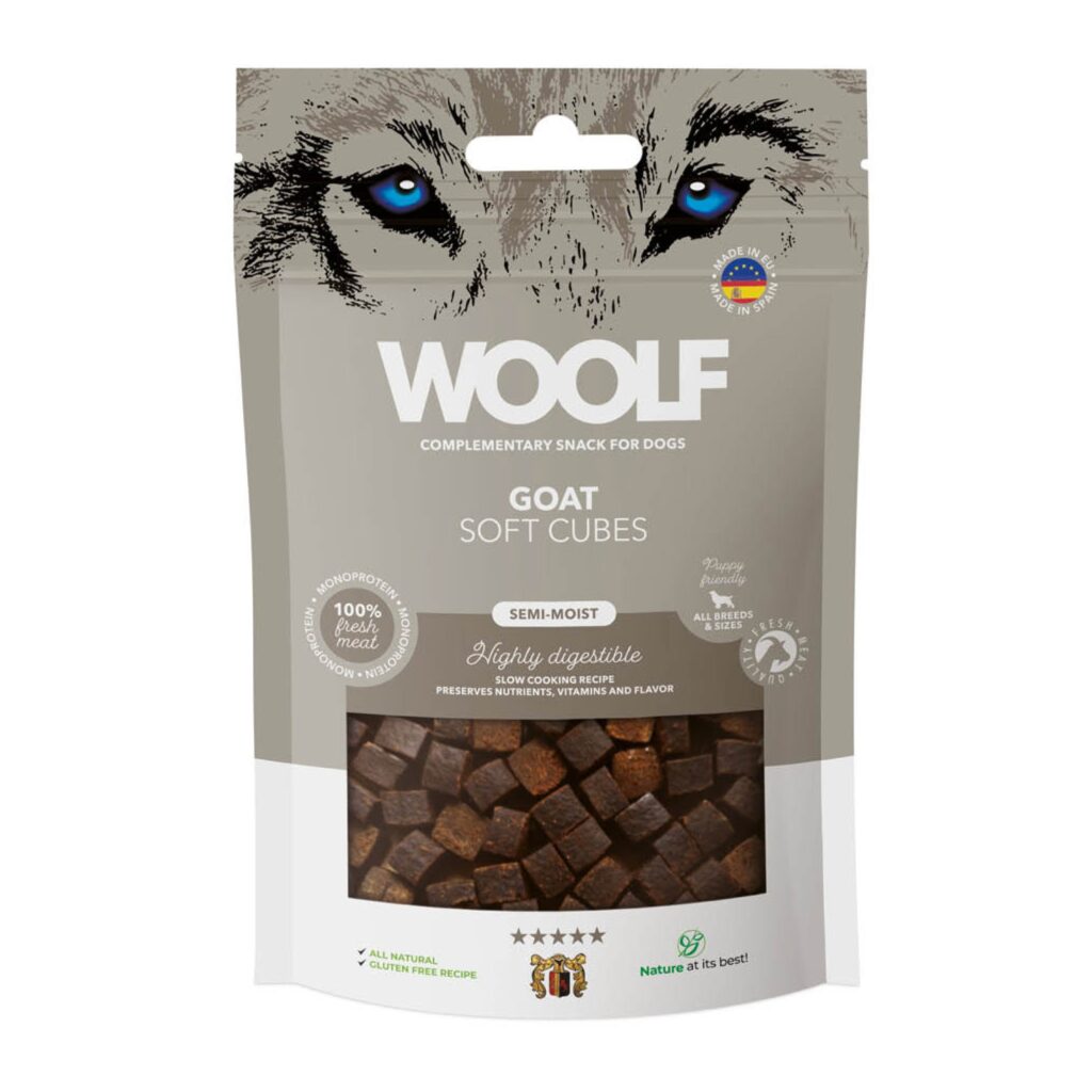 Woolf Soft Cubes Goat Dog Treats 100g