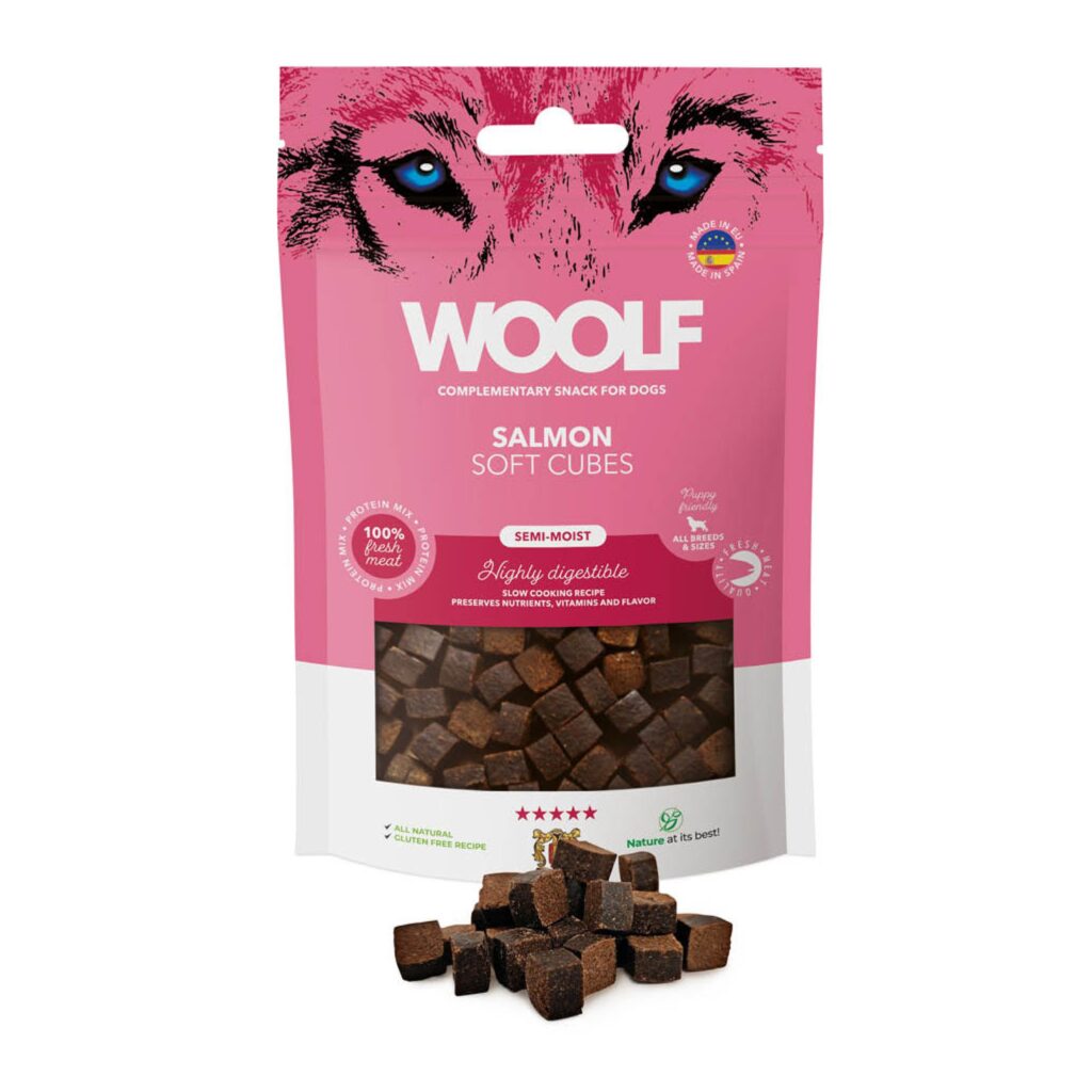 Woolf Soft Cubes Salmon Dog Treats 100g