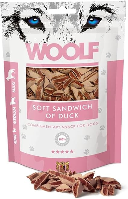Woolf Soft Sandwich Of Duck Dog Treat 100g