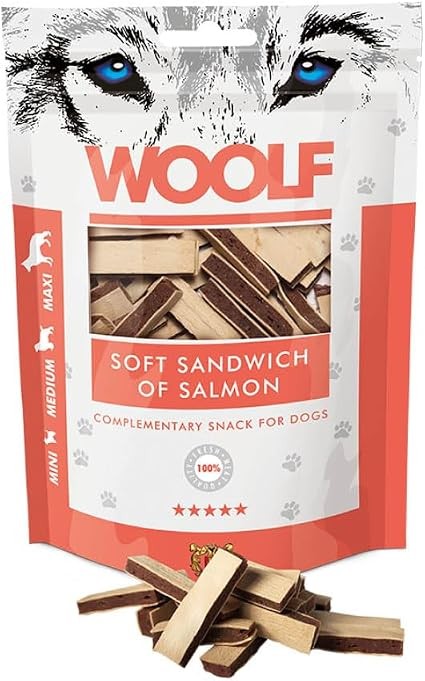 Woolf Soft Sandwich of Salmon Dog Treat 100g