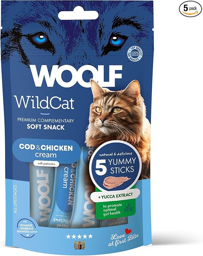 Woolf Wildcat Cream 5 pcs - Cod & Chicken