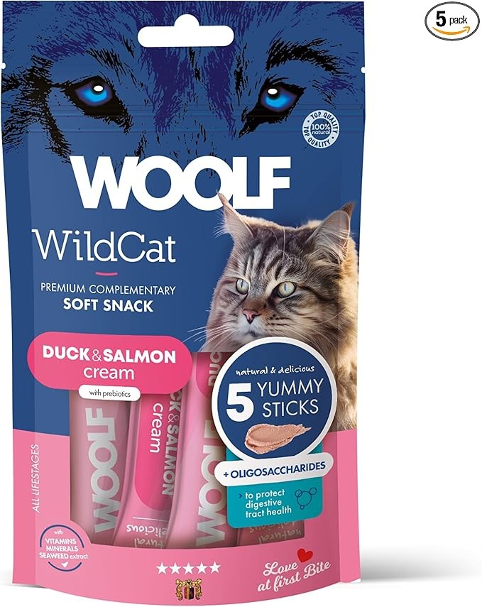 Woolf Wildcat Cream 5 pcs - Duck & Salmon