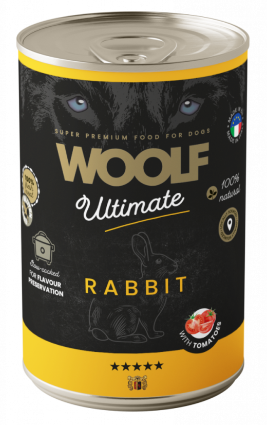 WOOLF Ultimate Wet Food Can - Rabbit With Tomato