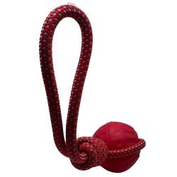 AQUADOG BALL&ROPE RED MED
